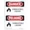 Signmission Safety Sign, OSHA Danger, 10" Height, Combustible Liquids Bilingual Spanish OS-DS-D-710-VS-1072 - alternate 1
